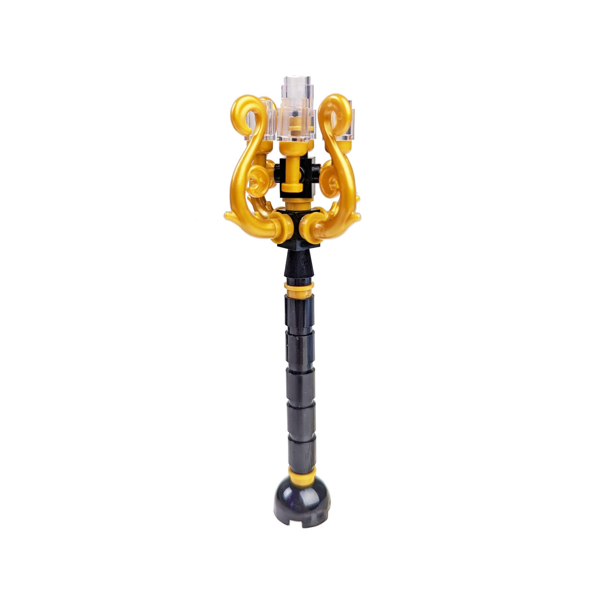 Black & Gold Spiral Lamppost - Building Set - Made Using LEGO® Parts